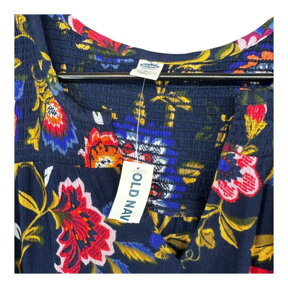Old Navy NWT Women's S Small Boho Floral Dress Peasant Gypsy Swing Midi - Picture 4 of 15